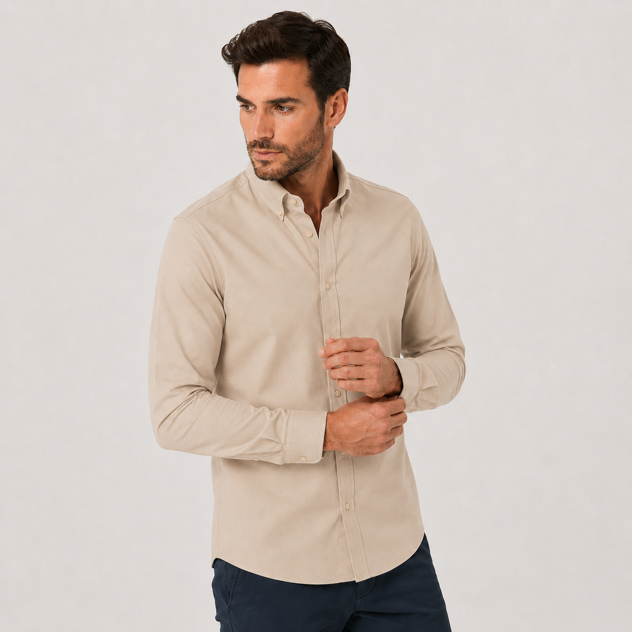 Chemise Oxford Homme Respirante - Beige