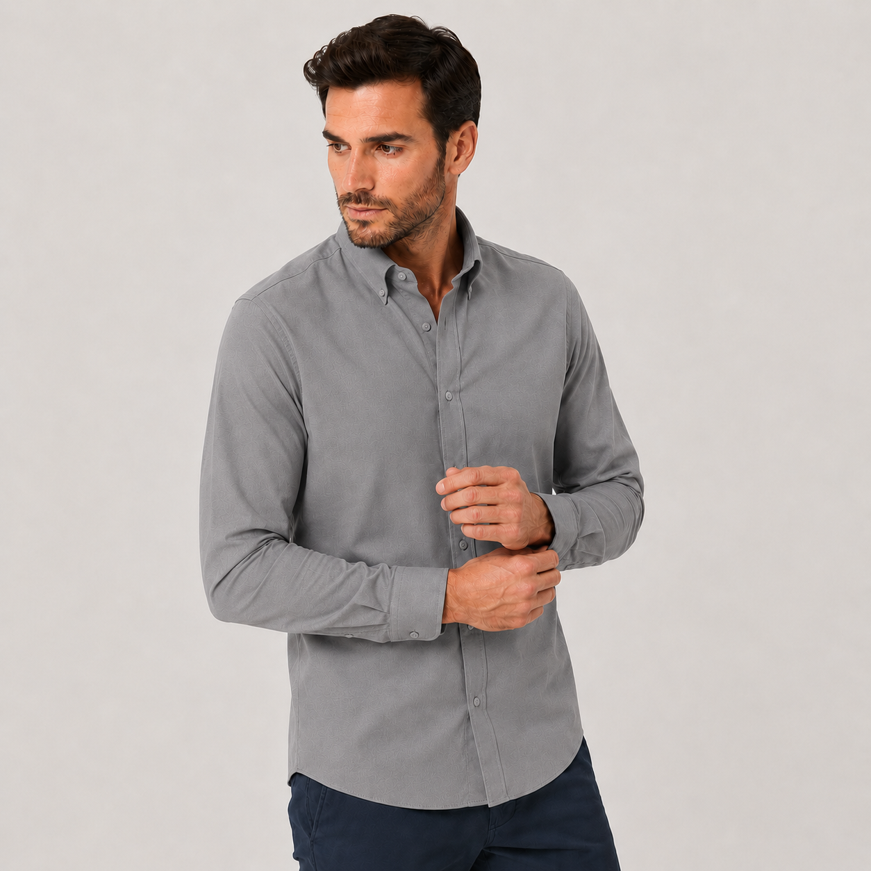 Chemise Oxford Homme Respirante - Gris