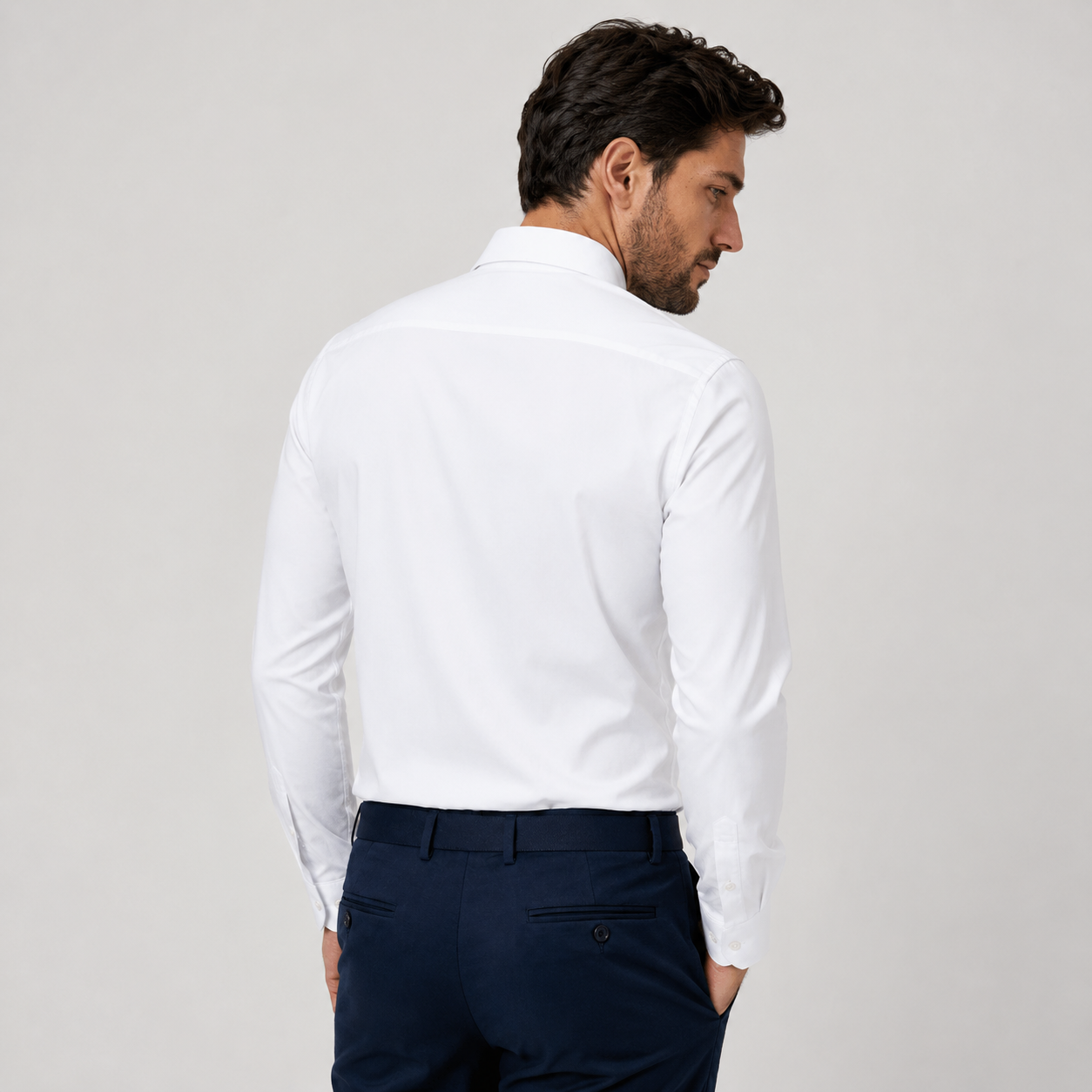Chemise Oxford Homme Respirante - Dos blanc